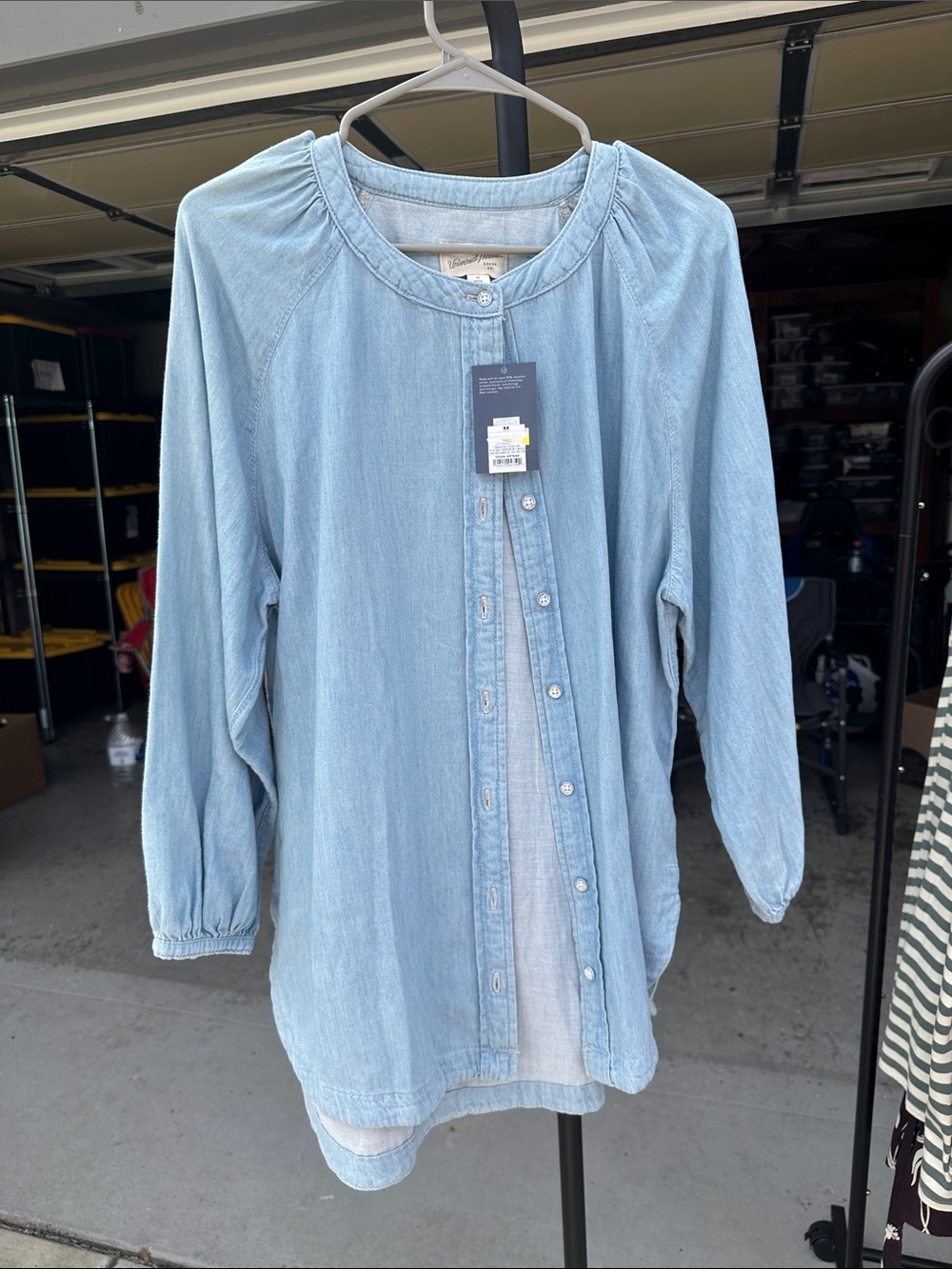 Universal Thread Light Wash Denim Button-Down Shirt